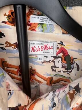 Vintage 90s Nick & Nora Kurt Cobain Cowboy Shirt XL